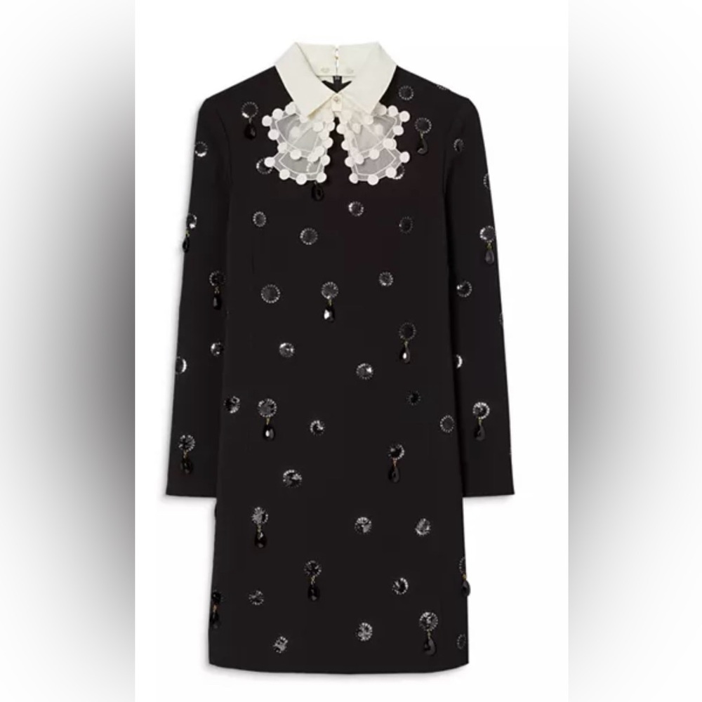 Tory Burch Black Dress with White Floral Accents